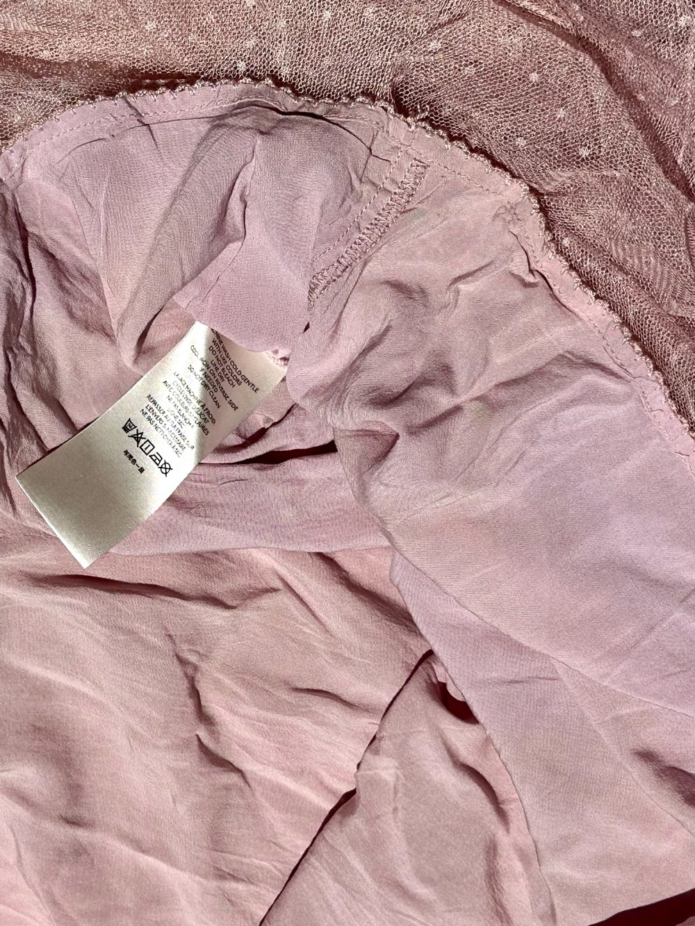 Anthropologie Cheri Tulle Layered Tiered Polka Dot Midi Skirt in Dusty Pink, 2X - Picture 11 of 16